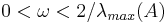 0 < \omega < 2/\lambda_{max}(A)