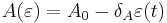  A(\varepsilon) = A_0 - \delta_A \varepsilon(t) 