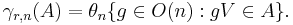  \gamma_{r, n}(A)=\theta_{n}\{g\in O(n):gV\in A\}.