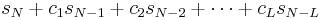 s_N %2B c_1s_{N-1} %2B c_2s_{N-2} %2B \cdots %2B c_Ls_{N-L}