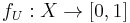 f_{U}:X\to[0,1]\,