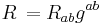 R \, =R_{ab}g^{ab}