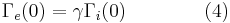 \Gamma_{e}(0) = \gamma\Gamma_{i}(0)\qquad\qquad (4)