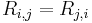  R_{i,j} = R_{j,i} 