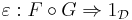 \varepsilon:F\circ G\Rightarrow 1_{\mathcal D}