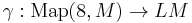 \gamma: {\rm Map}(8,M)\to LM