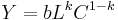 Y = bL^kC^{1-k}