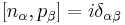 [n_{\alpha},p_{\beta}]=i\delta_{\alpha\beta}