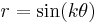 \,r=\sin(k\theta)