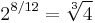 2^{8/12} = \sqrt[3]{4}