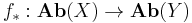 f_*�: \mathbf{Ab}(X) \to \mathbf{Ab}(Y)