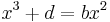 \ x^3 %2B d = bx^2