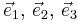 \vec{e}_1, \, \vec{e}_2, \, \vec{e}_3