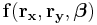 \mathbf{f(r_x,r_y,\boldsymbol\beta)}