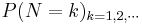 P(N=k)_{k=1,2,\cdots} 