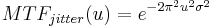 MTF_{jitter}(u) =e^{-2 \pi^2 u^2\sigma^2}