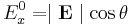  E_x^0 = \mid \mathbf{E} \mid \cos \theta 