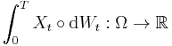 \int_0^T  X_{t} \circ \mathrm{d} W_t�: \Omega \to \mathbb{R}