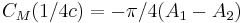  \ C_M(1/4c) = - \pi /4 (A_1 - A_2) 