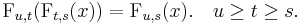  \operatorname{F}_{u, t} (\operatorname{F}_{t, s} (x)) = \operatorname{F}_{u, s}(x). \quad u \geq t \geq s. 