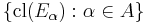  \{\operatorname{cl}(E_{\alpha})�: \alpha\in A \}