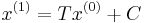  x^{(1)}= Tx^{(0)}%2BC 