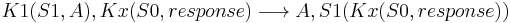 K1(S1, A) , Kx(S0, response)\longrightarrow A, S1(Kx(S0, response))