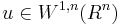 u\in W^{1,n}(R^n)