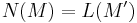 N(M)=L(M')