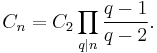 C_n = C_2 \prod_{q|n} \frac{q-1}{q-2}.