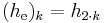 (h_{\mathrm{e}})_k = h_{2\cdot k}