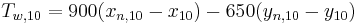 T_{w,10}=900(x_{n,10}-x_{10})-650(y_{n,10}-y_{10})