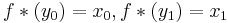 f*(y_0)=x_0, f*(y_1)=x_1