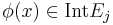 \phi(x)\in \operatorname{Int} E_j