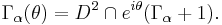 \Gamma_{\alpha}(\theta)=D^{2}\cap e^{i\theta}(\Gamma_{\alpha}%2B1).