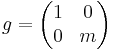 g= \begin{pmatrix} 1 & 0 \\ 0 & m \end{pmatrix}