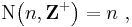  \text{N}\!\left(n,{\bold Z}^%2B \right) = n \ , 