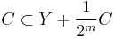 C \sub Y %2B \frac{1}{2^m} C