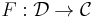 F: \mathcal{D} \rightarrow \mathcal{C}