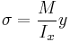 {\sigma}= \frac{M}{I_x} y