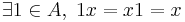 \exists 1\in A,\; 1x = x1 = x