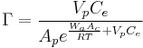 \Gamma=\frac{V_pC_e}{A_pe^{\frac{W_aA_c}{RT}%2BV_pC_e}}