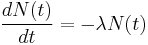 \frac{dN(t)}{dt} = -\lambda N(t)