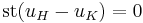 \, \mathrm{st}(u_H-u_K)= 0