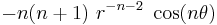  -n(n%2B1)~r^{-n-2}~\cos(n\theta) \,