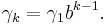 \gamma_k = \gamma_1b^{k-1}.