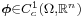 \scriptstyle\boldsymbol{\phi}\in C_c^1(\Omega,\mathbb{R}^n)