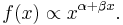 f(x) \propto x^{\alpha %2B \beta x}.