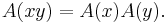 A(xy) = A(x)A(y).\,