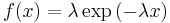 f(x) = \lambda \exp\left(-\lambda x\right)